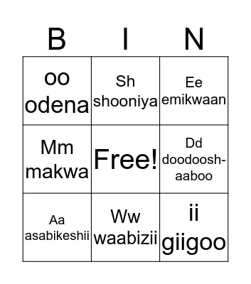 Alphabet Bingo Card