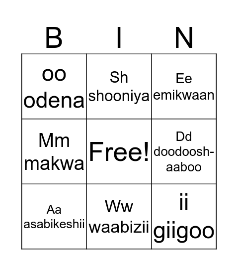 Alphabet Bingo Card