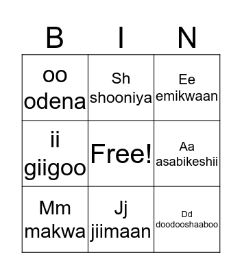 Alphabet Bingo Card