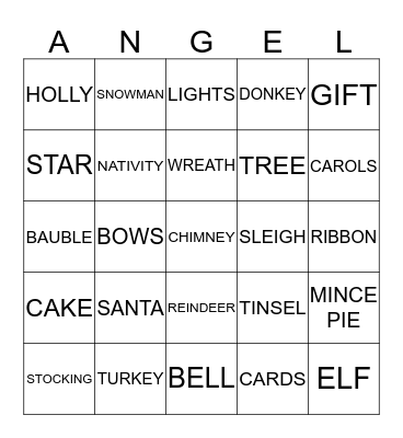 CHRISTMAS  BINGO Card
