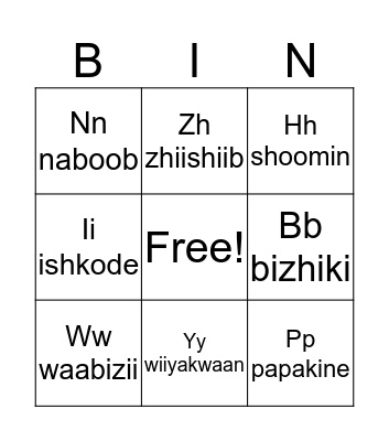 Alphabet Bingo Card