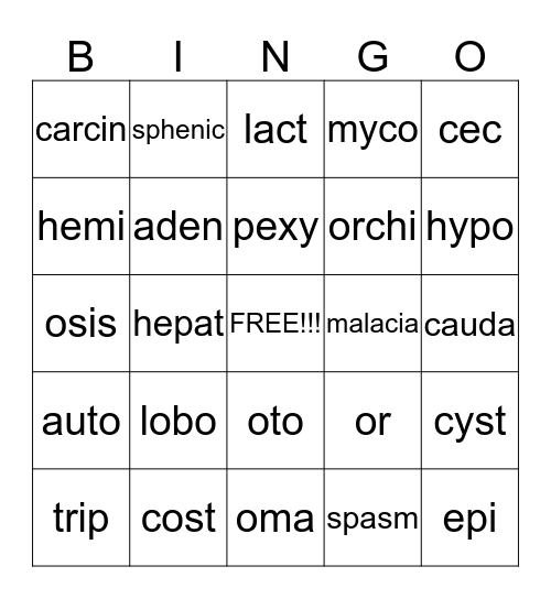 Chapters 1-5 Bingo Card