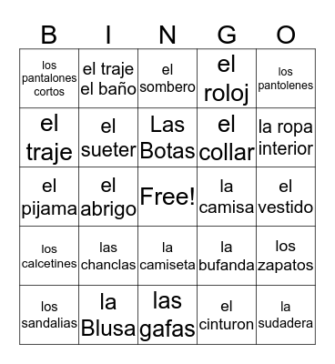 Billy la bufanda  Bingo Card