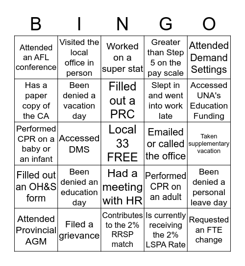 2017 AGM Bingo Card