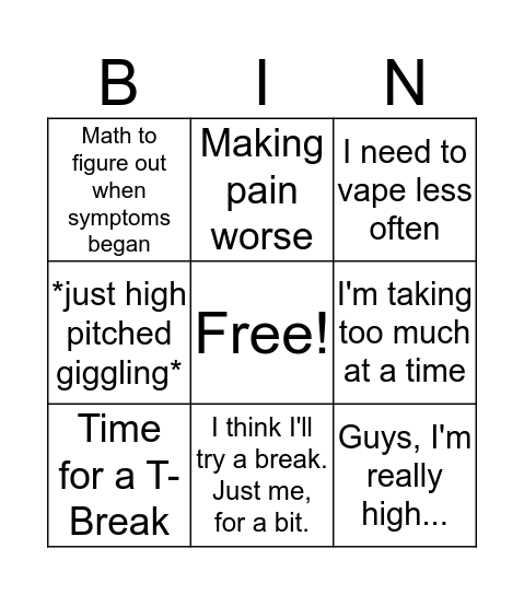 Jen's Meds Bingo! Bingo Card