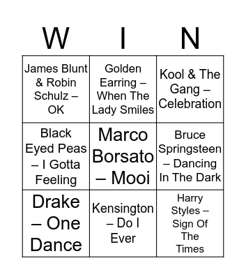 SWINGO - The 80's - Lang leve de muziekshow 2017 Bingo Card