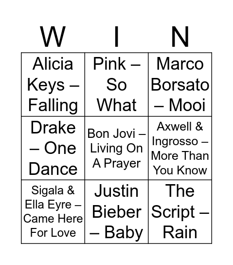 SWINGO - The 80's - Lang leve de muziekshow 2017 Bingo Card