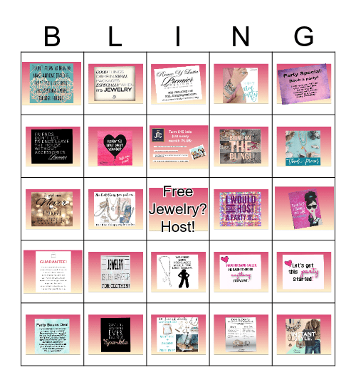 Online Blingo Bingo Card