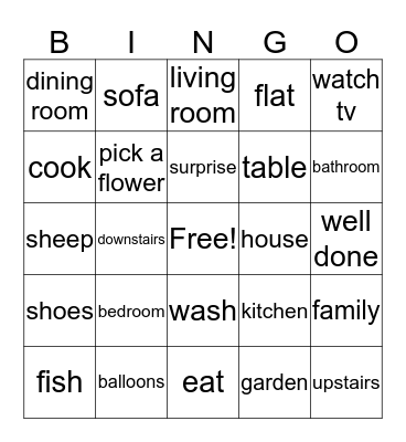 Where's Grandma???? Bingo Card