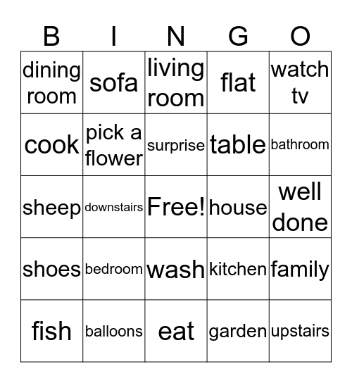 Where's Grandma???? Bingo Card