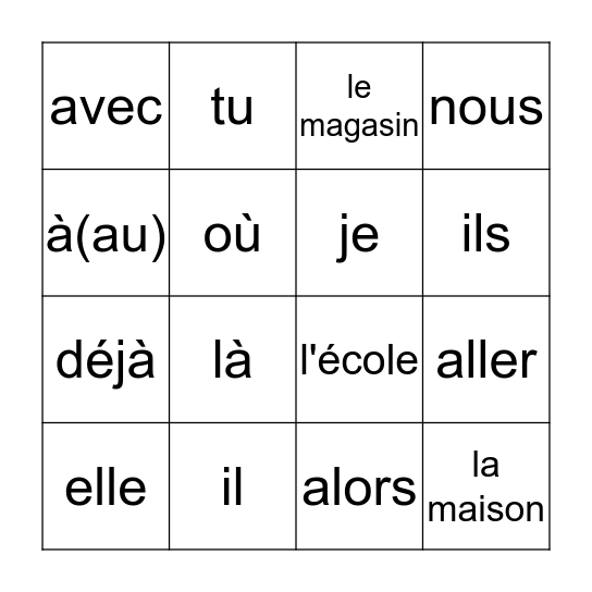 Contact 2 Bingo Card