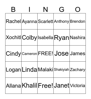 Get to Know you Bingo!  Core 1 Bingo Card