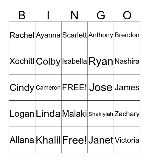 Get to Know you Bingo!  Core 1 Bingo Card