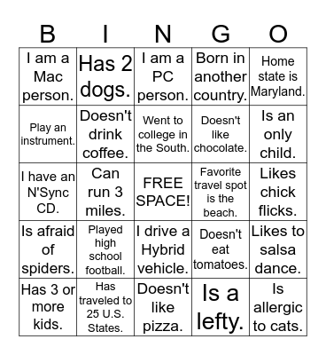 GTM People BINGO Card