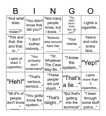 L.R. Oakley Bingo Card