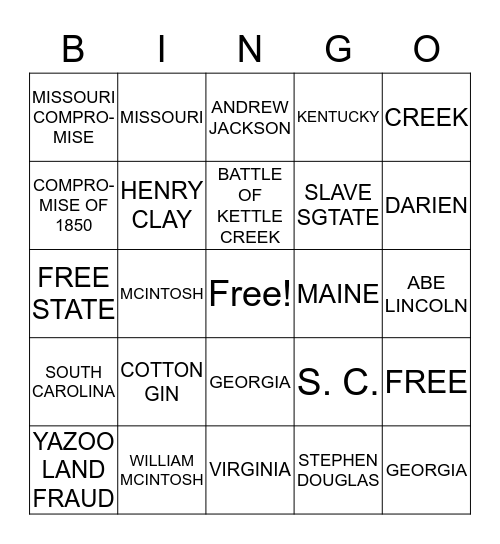 SOCIAL STUDIES BINGO Card