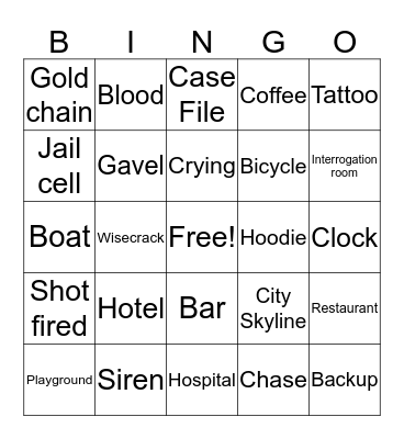 SVU Bingo Card