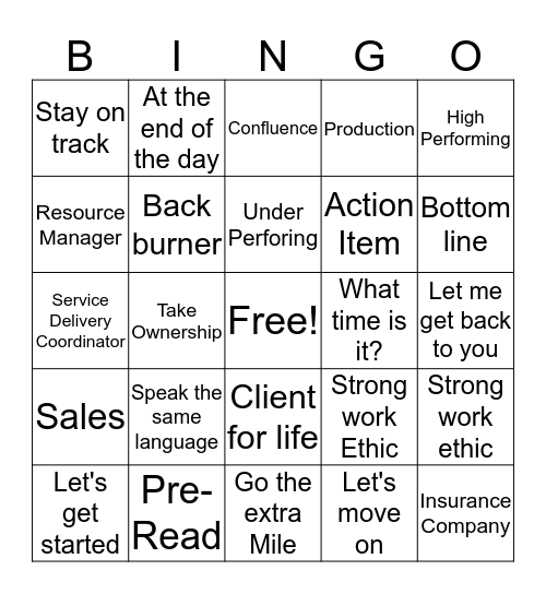 OPERATIONS SUMMIT 2017 Bingo Card