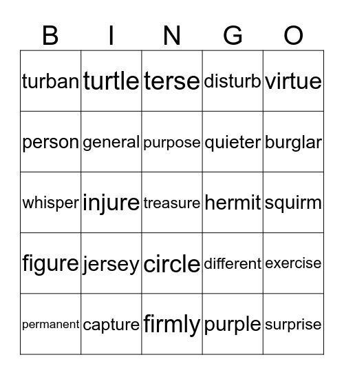 Bingo 34 Bingo Card