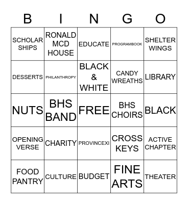 ASSOCIATE CHAPTER 30TH Bingo Card