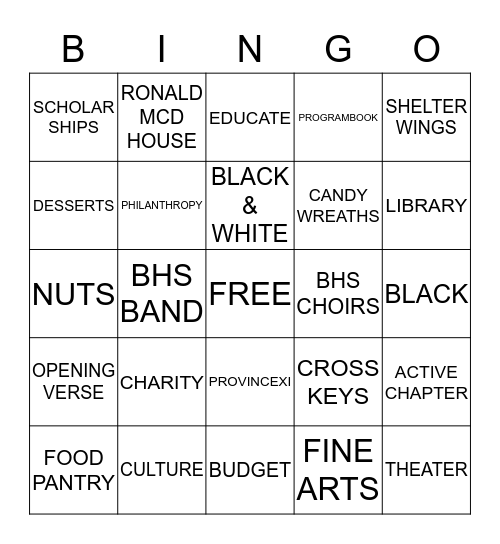 ASSOCIATE CHAPTER 30TH Bingo Card