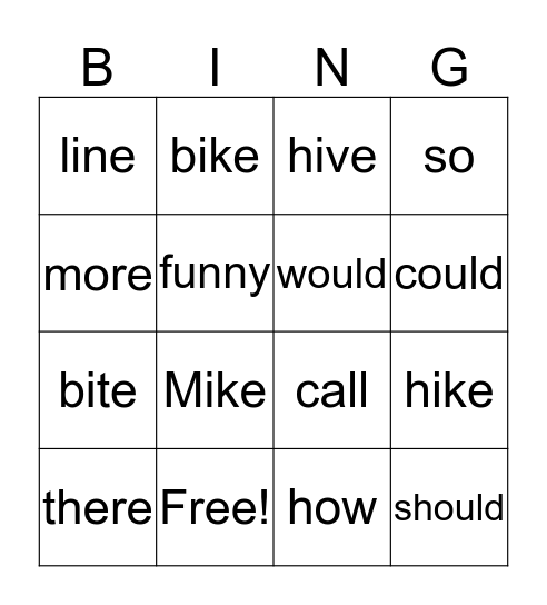 Smile Mike Bingo Card