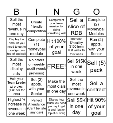 Team Ezman Bingo  Bingo Card