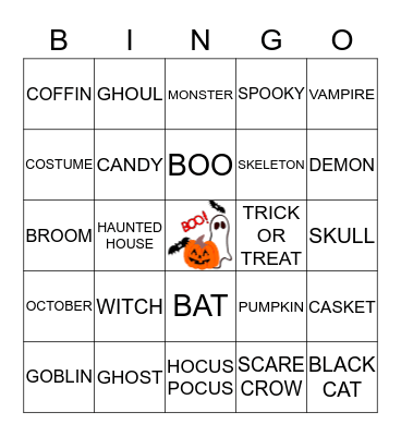 Happy Halloween Bingo Card