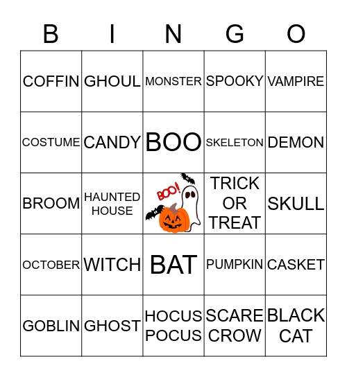 Happy Halloween Bingo Card