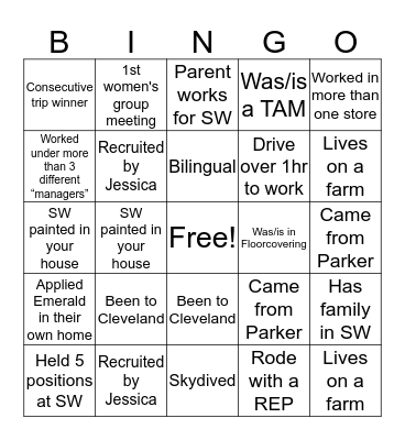 Sherwomen Bingo Card