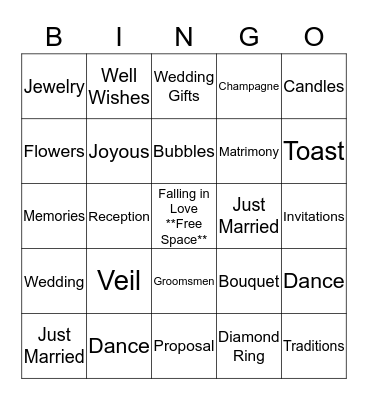 Z & C FALLING IN LOVE Bingo Card