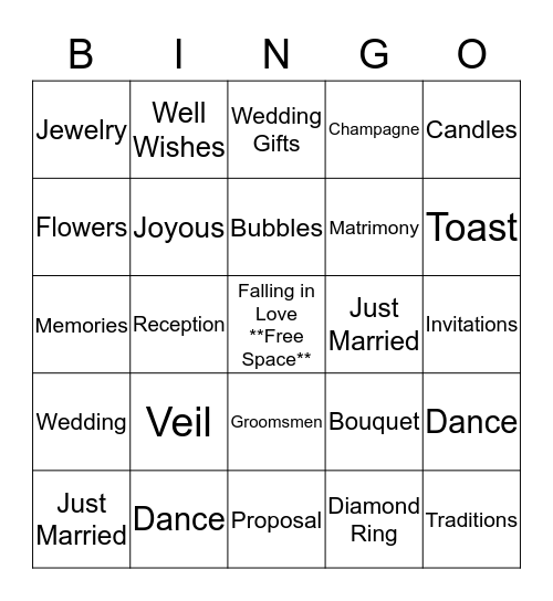 Z & C FALLING IN LOVE Bingo Card