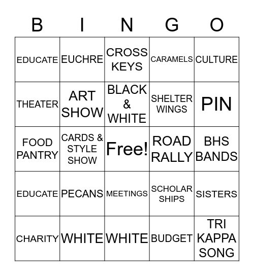 ASSOCIATE CHAPTER 30TH Bingo Card