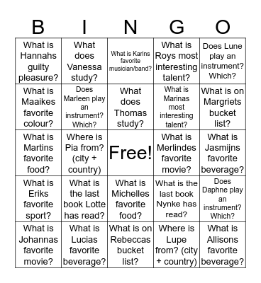 Usva Crew Bingo Card