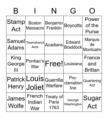 The Rising Storm Bingo Card