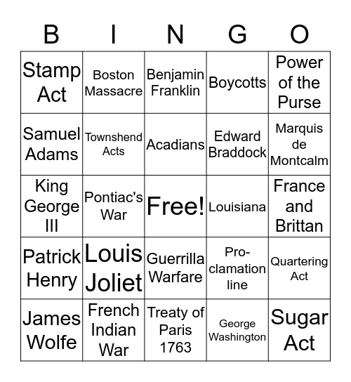 The Rising Storm Bingo Card