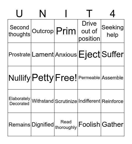 Context Clues Bingo (8th Grade) Bingo Card