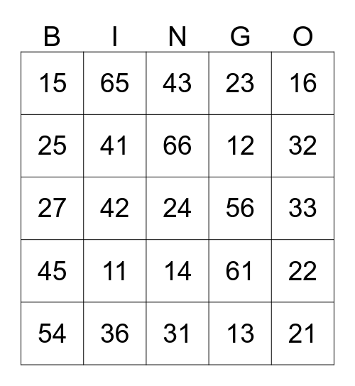 PrimeTime Bingo!! Bingo Card