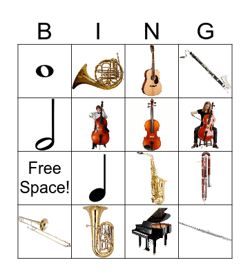 Music Bingo! Bingo Card