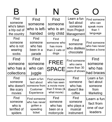 Learn Something New... Bingo Card