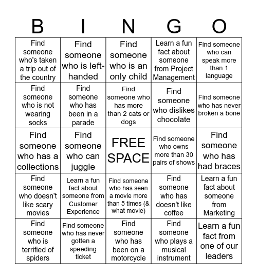 Learn Something New... Bingo Card