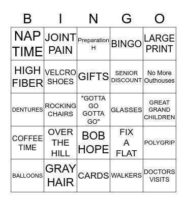AGING GRACEFULLY BINGO Card