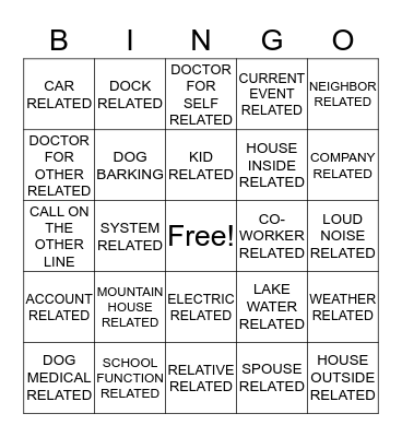 ERM CONFERENCE CALL BINGO Card