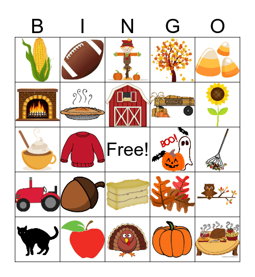 Fall Bingo Card