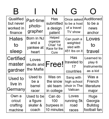 People Bingo 10.12.17 Bingo Card