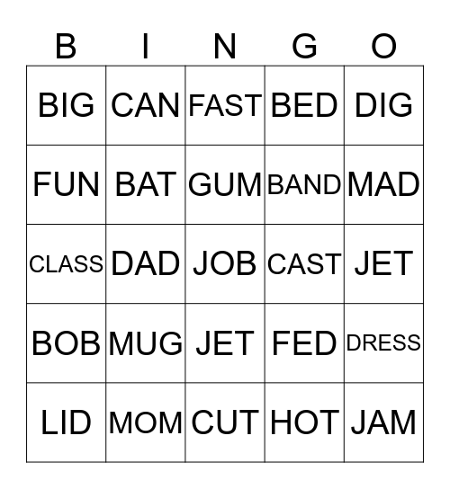 FIND THE WORD  Bingo Card