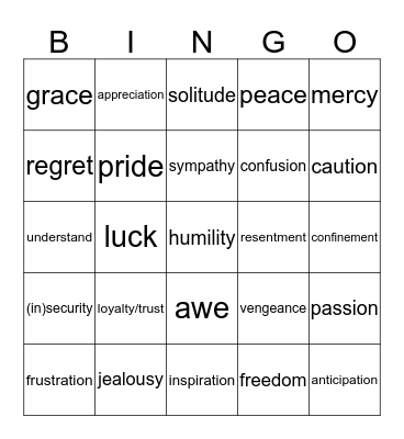 BINGO Challenge Bingo Card