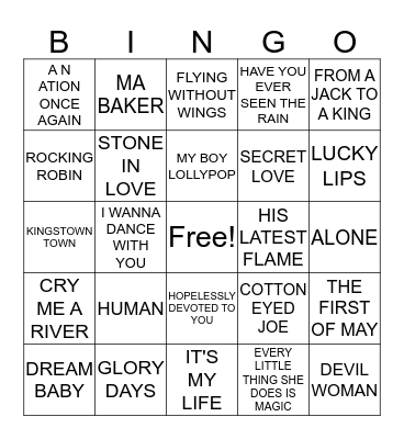MULLINGAR Bingo Card