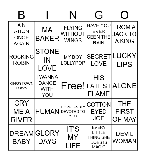 MULLINGAR Bingo Card
