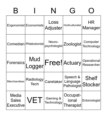 Career Bingo Card